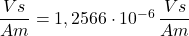 \dfrac {Vs}{Am}=1,2566\cdot 10^{-6}\, \dfrac {Vs}{Am}