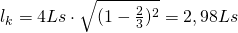 l_{k}=4Ls\cdot \sqrt {(1-\frac {2}{3})^{2}}=2,98Ls